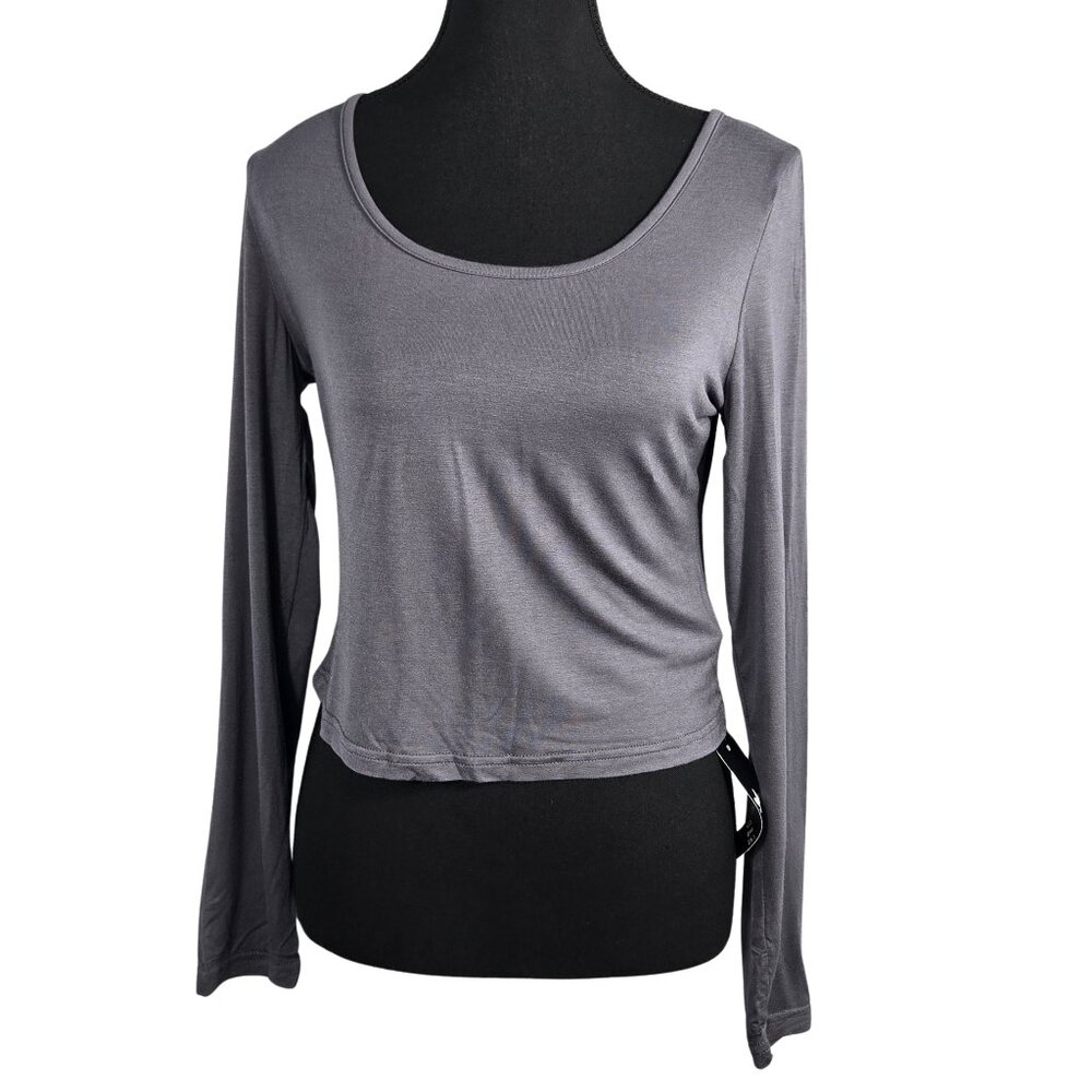 NWT | Ficerd | Charcoal Gray | Long Sleeve Scoop Neck Top | X-Large